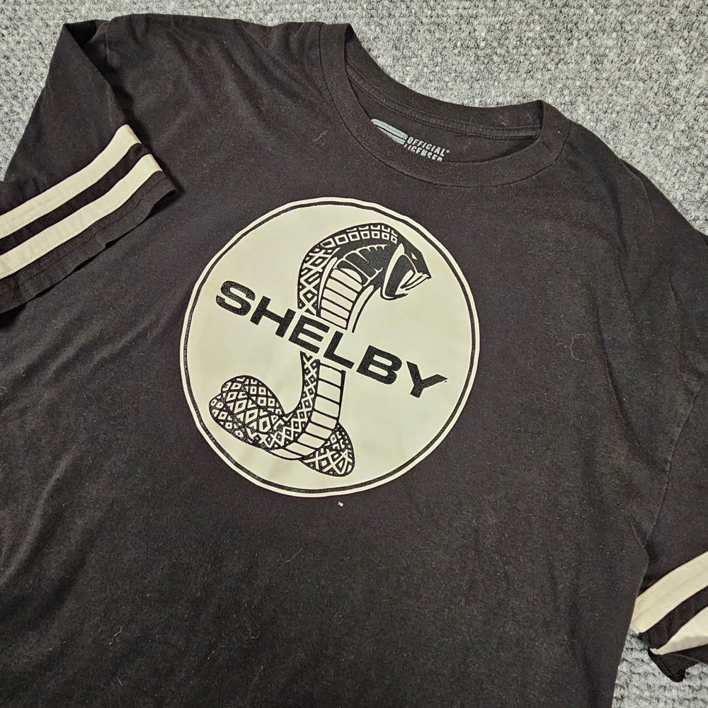 Shelby Cobra Mens XL T-Shirt‎ Black Graphic Short Sleeve Official Licensed